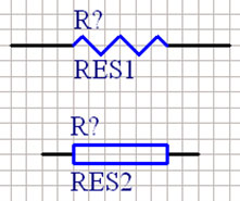 常用的電阻原理圖符號(hào)