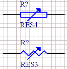 可變電阻的原理圖符號(hào)