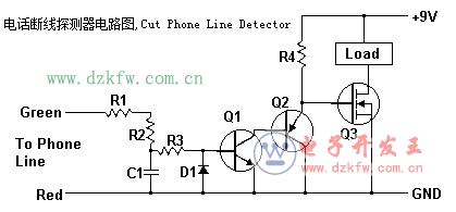 電話斷線探測器電路圖,Cut Phone Line Detector