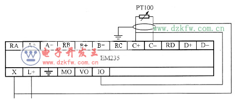 EM235與PT100的連接圖