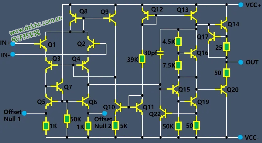 電路分析 集成運(yùn)放uA741的內(nèi)部電路