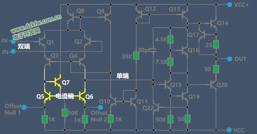 電路分析 集成運(yùn)放uA741的內(nèi)部電路